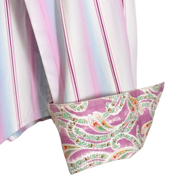 ROBERT GRAHAM WOMENS STRIPED BUTTON DOWN TOP SHIRT SZ 6 - Picture 2 of 5